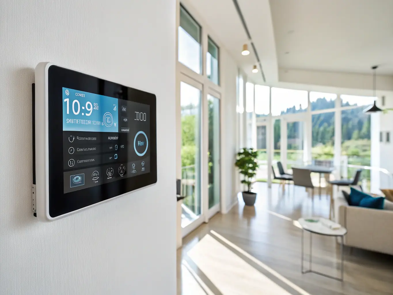 A thermostat displaying a blank screen, indicating a potential power issue or malfunction.