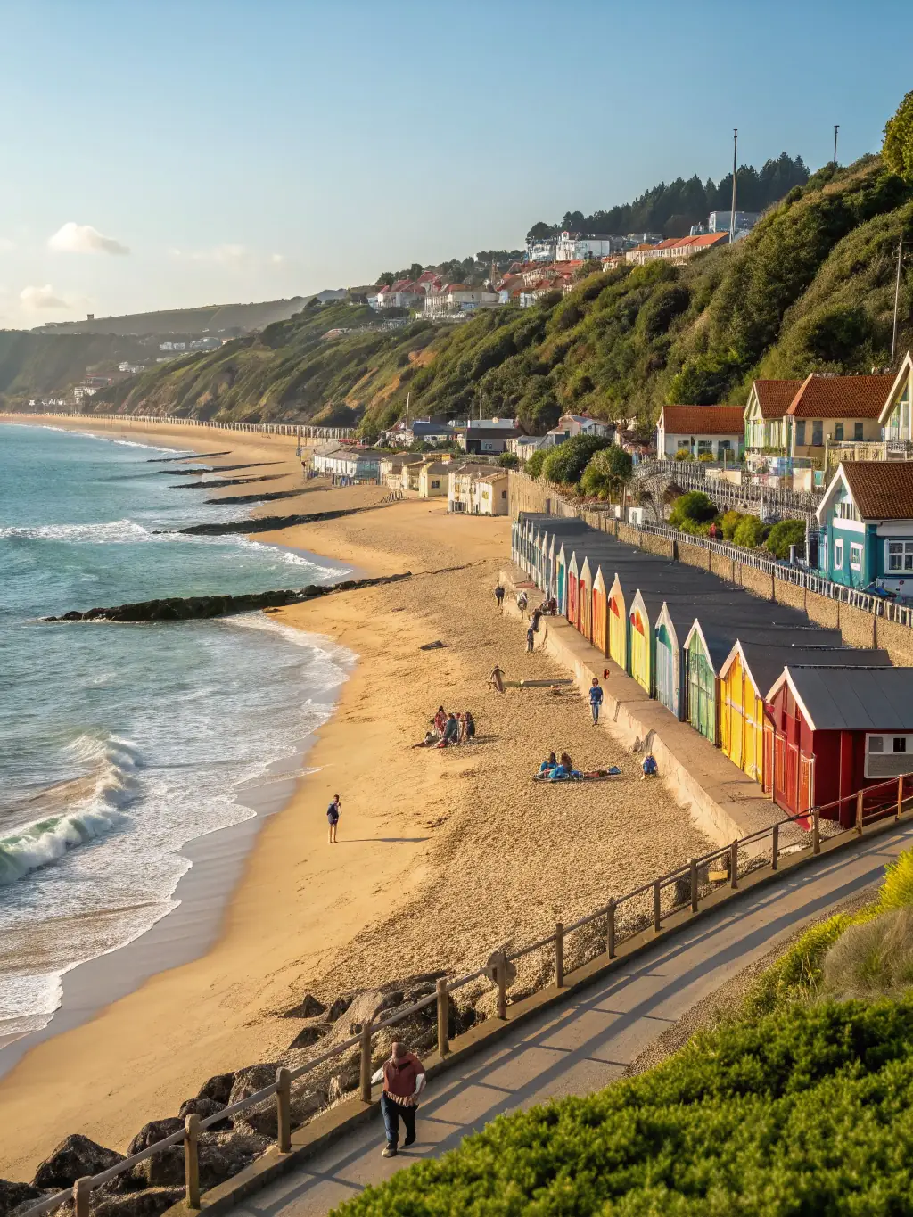 A scenic view of Deerfield Beach, Florida, featuring its beach and the surrounding residential and commercial areas.